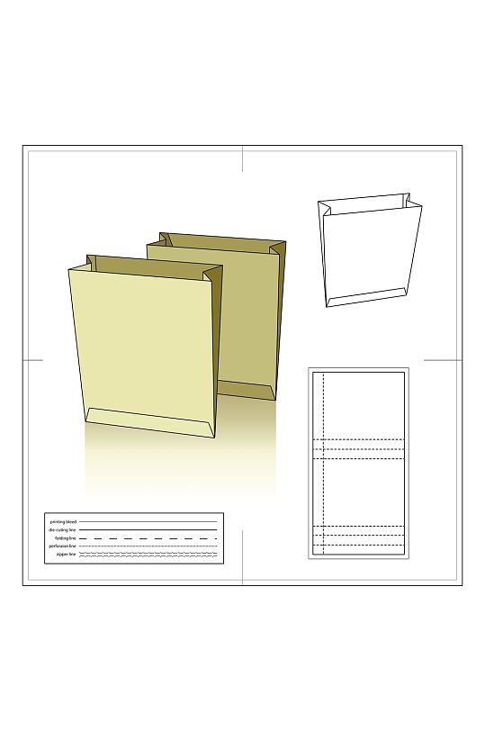 五金工模专用 大气包装盒矢量展开图与刀模图素材一站式下载